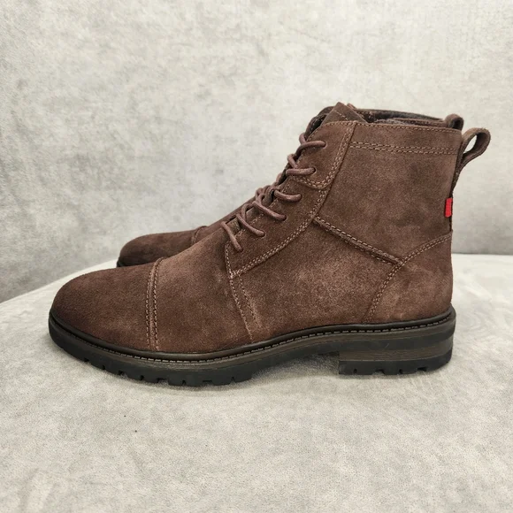 Section X Ankle Boots Men's 8.5 Chocolate Brown Suede Braxton Biker New $135